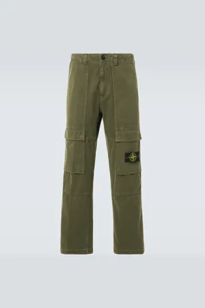Stone Island Compass cotton canvas cargo pants