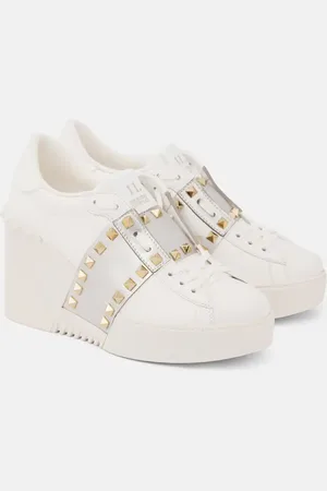 VALENTINO GARAVANI Open Disco leather wedge sneakers