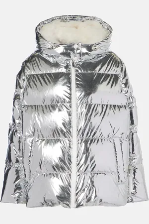 YVES SALOMON Quilted metallic-effect down jacket