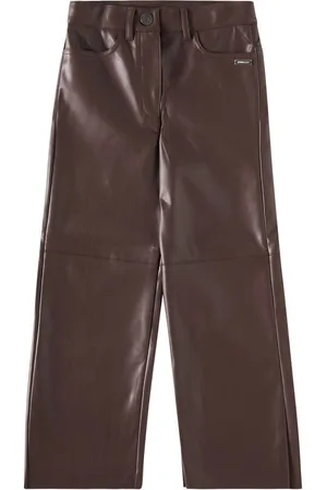 MONNALISA Faux leather straight pants