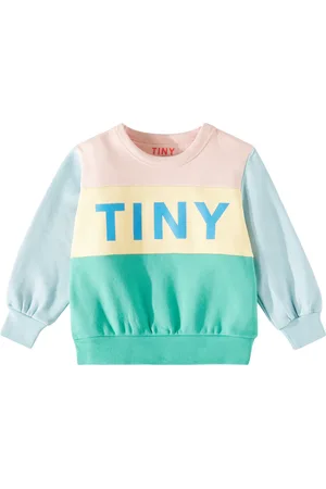 Tiny Cottons Color Block logo cotton sweatshirt