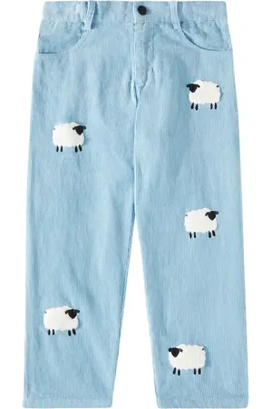 Stella McCartney Embroidered cotton corduroy straight pants