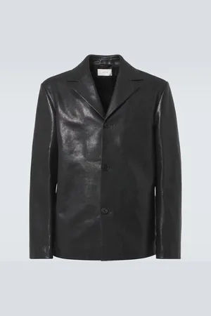 The Row Brodie leather jacket