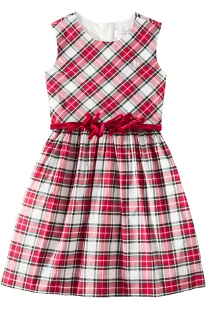 MONNALISA Tartan gathered dress