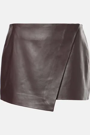 The Frankie Shop Cleo leather wrap skirt
