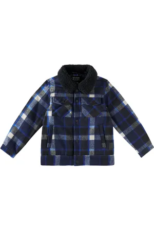 Scotch&Soda Faux shearling-trimmed checked jacket