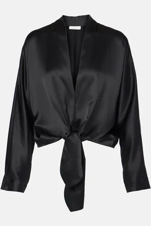 The Sei Tie-front silk blouse