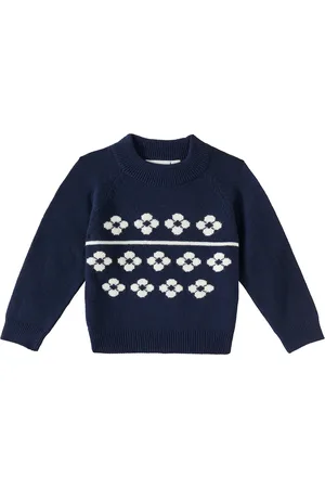 Mini Rodini Flowers cotton and wool sweater