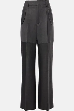 Victoria Beckham Paneled wool wide-leg pants