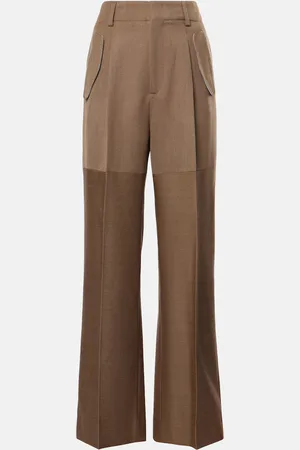 Victoria Beckham Paneled wool wide-leg pants