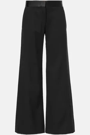 Victoria Beckham Side Panel wool-blend wide-leg pants