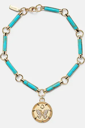 Foundrae Reverie Element 18kt chain bracelet with turquoise and diamonds
