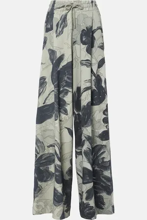 DRIES VAN NOTEN Floral cotton jersey sweatpants