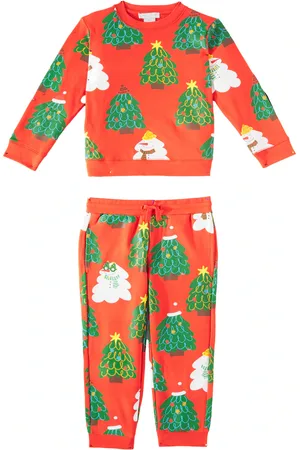 Stella McCartney Printed cotton jersey sweatshirt and sweatpants set
