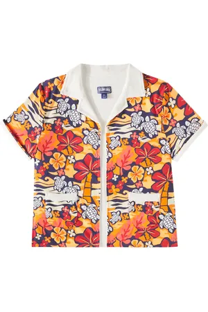 Vilebrequin Printed terry-trimmed cotton shirt
