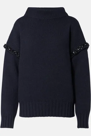 Max Mara Gene embellished virgin wool hoodie