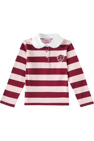 La Coqueta Rosalie striped cotton jersey polo shirt
