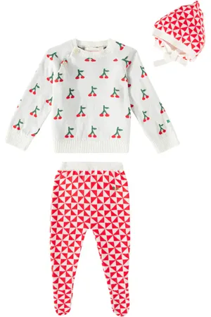 Bobo Choses Baby Cherry sweatshirt, pants, and hat set