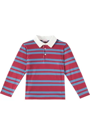 La Coqueta Tijo striped cotton jersey polo shirt