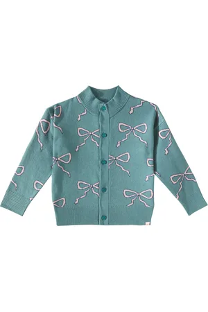 Tiny Cottons Bow cotton and wool cardigan