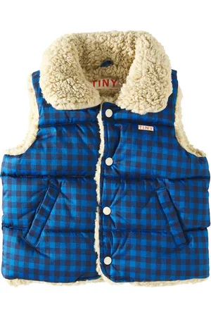 Tiny Cottons Vichy checked padded cotton vest