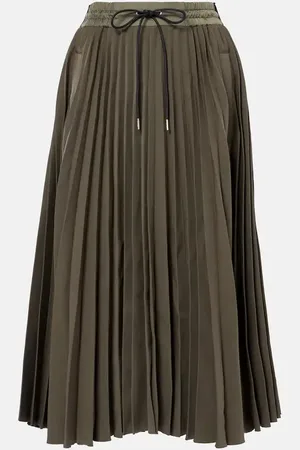 SACAI Pleated jersey midi skirt