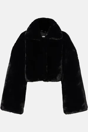 ROTATE Cropped faux fur jacket