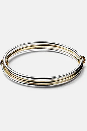 SPINELLI KILCOLLIN Lumin sterling silver and 18kt linked bangles