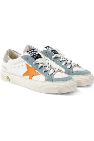 Golden Goose May suede-trimmed leather sneakers