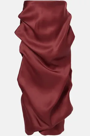 Khaite Olula draped silk gazar maxi skirt