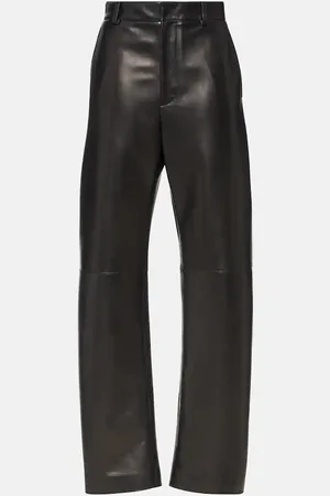 Bottega Veneta High-rise leather wide-leg pants
