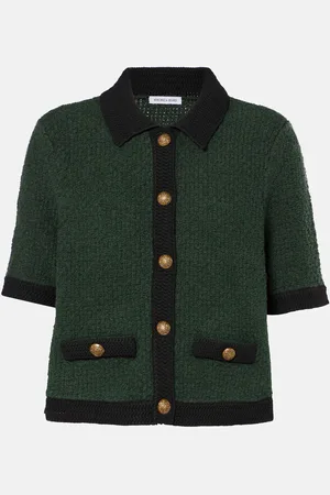 VERONICA BEARD Marie knitted cotton and wool-blend tweed top