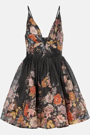 ZIMMERMANN Pavilion floral linen and silk minidress
