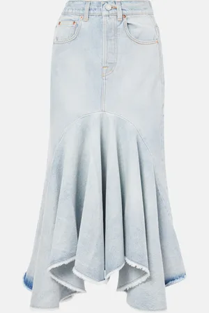 Vetements Godet denim midi skirt