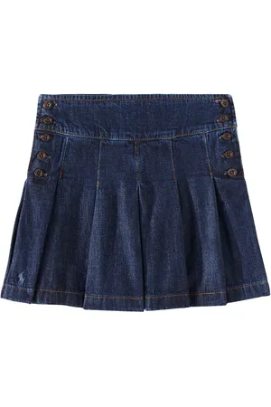 Ralph Lauren Pleated denim skirt