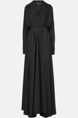 Norma Kamali Faux leather-trimmed maxi dress