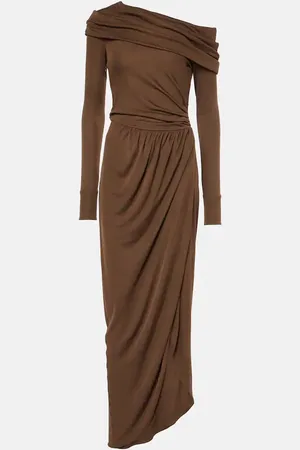 Oscar de la Renta Off-shoulder jersey gown