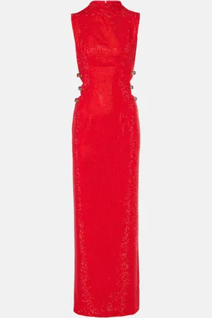 Self-Portrait Embellished cutout crÃªpe gown