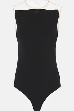 Courrèges CourrÃ¨ges Illusion tulle-trimmed bodysuit