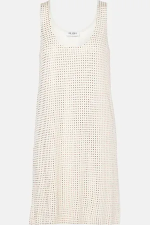 The Attico Crystal-embellished jersey minidress