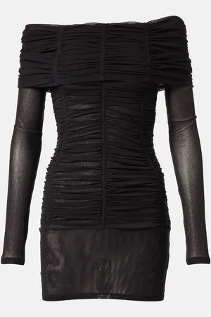 The Attico Ruched off-shoulder jersey minidress