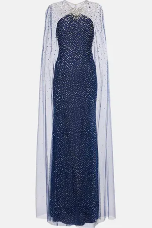 Jenny Packham Embellished caped Mabel gown