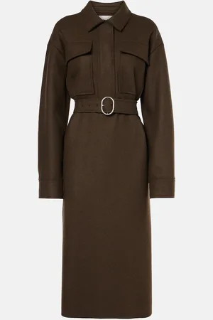 Jil Sander Belted wool-blend shirt dress