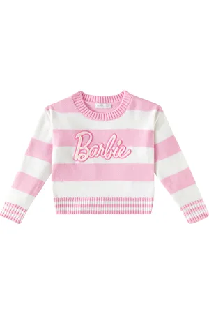 MONNALISA X BarbieÂ® embroidered striped sweater