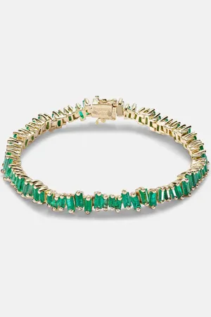 Suzanne Kalan 18kt tennis bracelet with emeralds