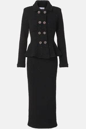 Self-Portrait Peplum embellished blazer dress