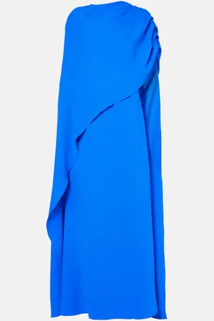 Oscar de la Renta Draped silk-blend georgette gown