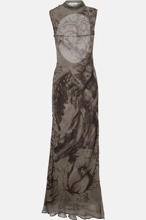 Acne Studios Printed mesh maxi dress