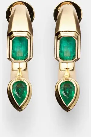 Shay Bypass 18kt earrings with emeralds