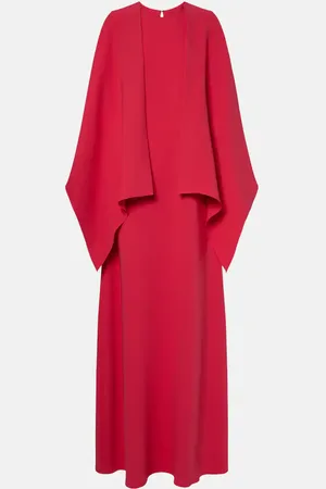 Oscar de la Renta Caped silk-blend gown